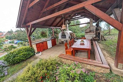 Ferienwohnung im Erdgeschoss, die Terrasse bl