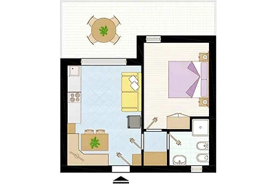 Ferienwohnung mit Balkon und Klimaanlage