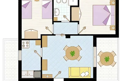 Ferienwohnung mit Klimaanlage und Balkon