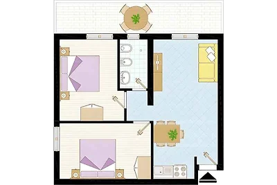Ferienwohnung mit Klimaanlage und Balkon