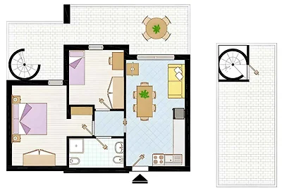 Ferienwohnung mit Balkon und Klimaanlage