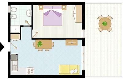 Ferienwohnung mit Balkon und Klimaanlage