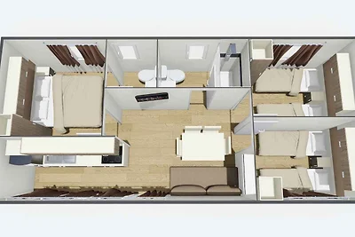 Mobilehome mit Parkplatz und Klimaanlage