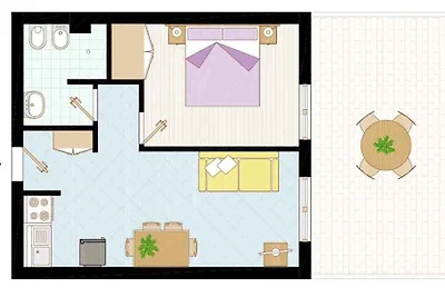 Ferienwohnung mit Klimaanlage und Balkon