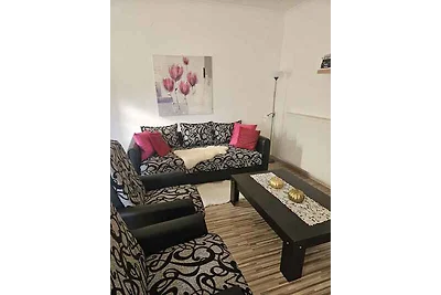 Ferienwohnung im Erdgeschoss, die Terrasse bl