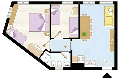 Ferienwohnung mit Blalkon und Klimaanlage