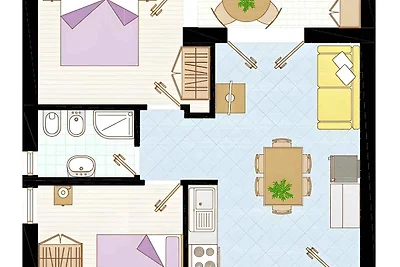 Ferienwohnung mit Balkon und Klimaanlage