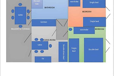 Ferienwohnung mit Klimaanlage und mit