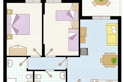 Ferienwohnung mit Balkon und Klimaanlage