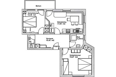 Ferienwohnung mit Balkon im Skigebiet