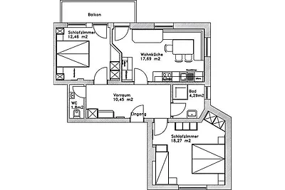 Ferienwohnung mit Balkon im Skigebiet