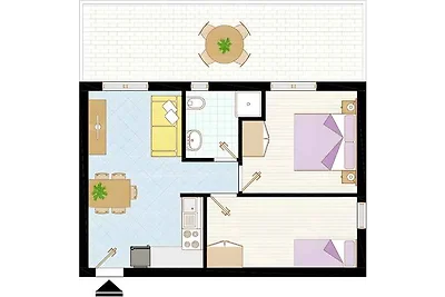 Ferienwohnung mit Klimaanlage und Balkon