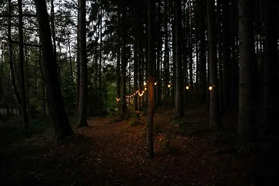 Hütte mit Kamin und beheiztem Aussenfass