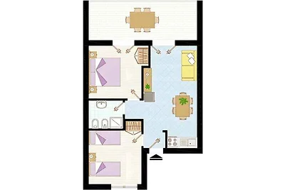 Ferienwohnung mit Balkon und Klimaanlage