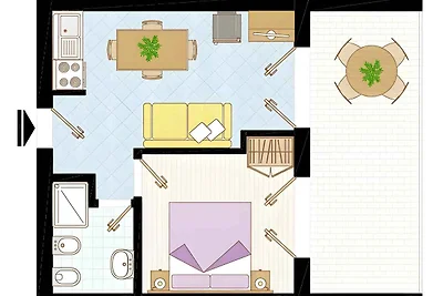 Ferienwohnung mit Balkon und Klimaanlage