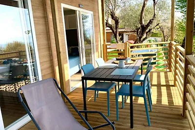 Mobilehome mit Terrasse mit Seeblick, Pool un