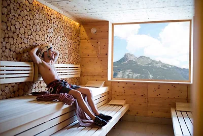 Studio mit Terrasse, Sauna und Ausblick auf d