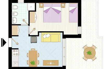 Ferienwohnung mit Klimaanlage und Balkon