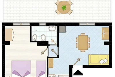 Ferienwohnung mit Klimaanlage und Balkon