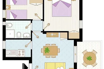 Ferienwohnung mit Balkon und Klimaanlage