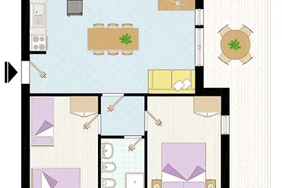 Ferienwohnung mit Klimaanlage und Balkon