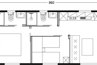 Mobilehome mit Klimaanlage, Internet und