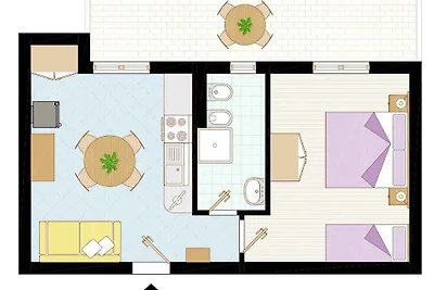 Ferienwohnung mit Klimaanlage und Balkon