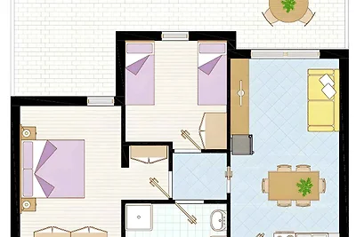 Ferienwohnung mit Balkon und Klimaanlage