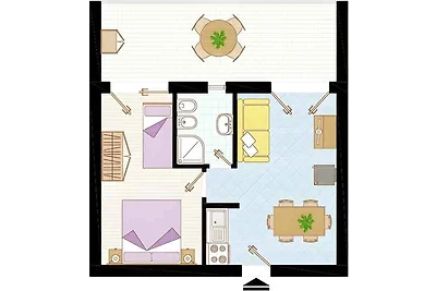 Ferienwohnung mit Balkon und Klimaanlage