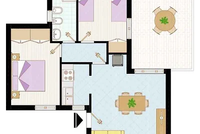 Ferienwohnung mit Klimaanlage, Balkon und