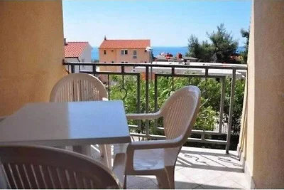 Ferienwohnung mit Pool und Meerblick