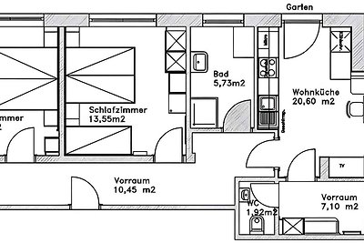 Ferienwohnung mit Terrasse im Skigebiet