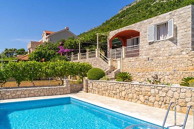 Ferienhaus mit Pool und Meerblick