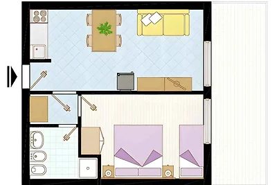 Ferienwohnung mit Klimaanlage und Balkon