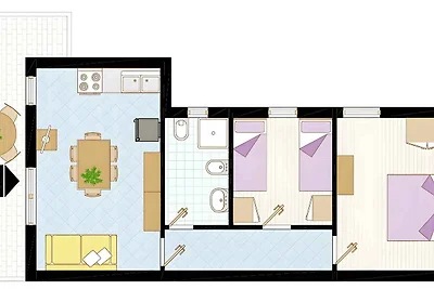 Ferienwohnung mit Klimaanlage und Balkon