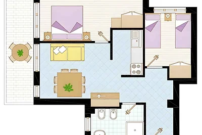 Ferienwohnung mit Balkon und Klimaanlage