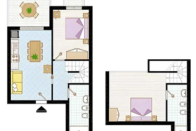 Ferienwohnung mit Klimaanlage und Balkon