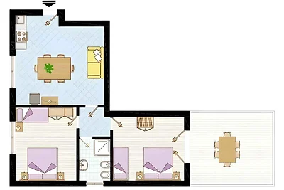 Ferienwohnung mit Klimaanlage und Balkon