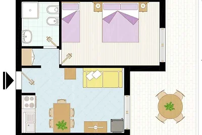 Ferienwohnung mit Klimaanlage und Balkon