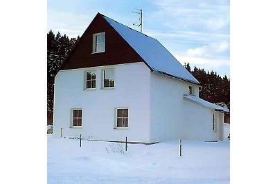 Ferienhaus mit Gartenmöbeln und Feuerstelle