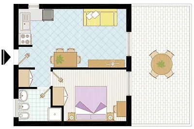 Ferienwohnung mit Klimaanlage und Balkon
