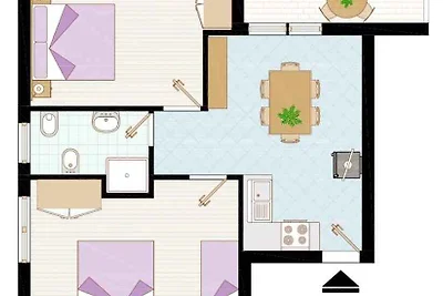 Ferienwohnung mit Klimaanlage und Balkon