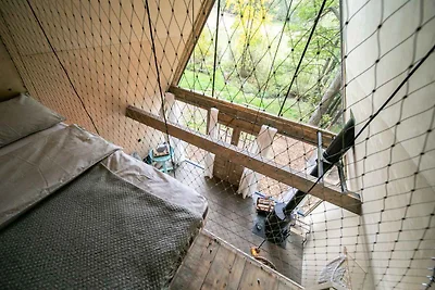 Hütte mit Kamin und beheiztem Aussenfass