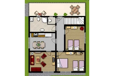 Ferienwohnung mit Terrasse (25 m2)