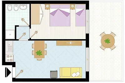 Ferienwohnung mit Balkon und Klimaanlage
