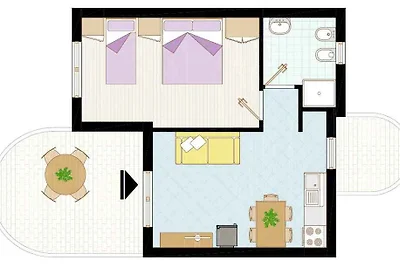 Ferienwohnung mit Balkon und Klimaanlage