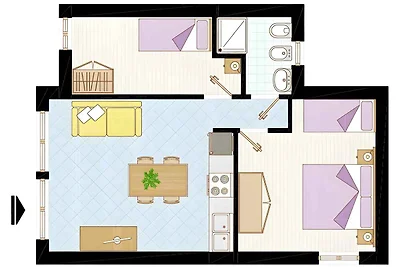 Ferienwohnung mit Klimaanlage und Balkon