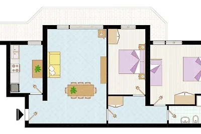 Ferienwohnung mit Balkon und Klimaanlage