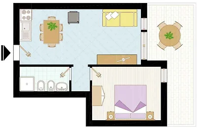 Ferienwohnung mit Klimaanlage und Balkon