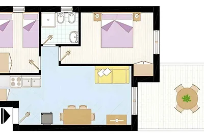 Ferienwohnung mit Klimaanlage und Balkon